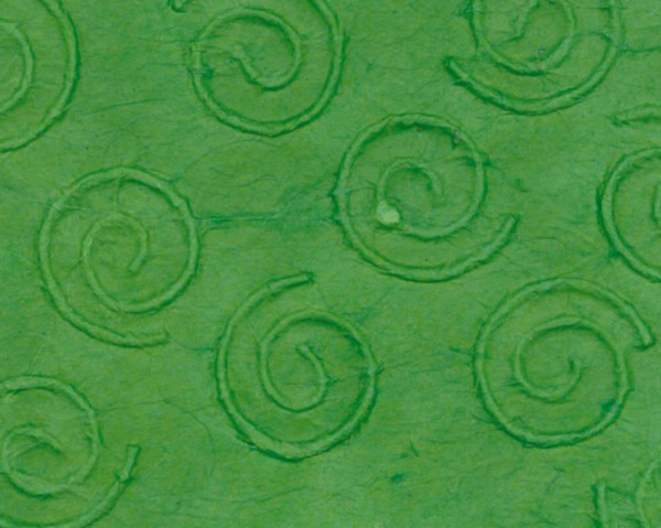 Naturpapier Spiralen geprägt, 50x70 cm, apfelgrün