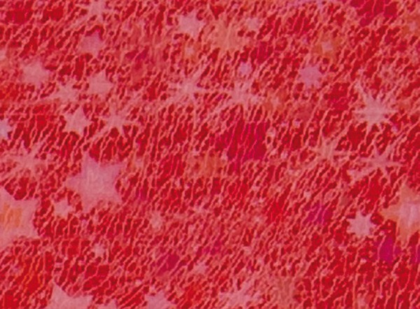 Verzierwachsplatte, flitter Stern, 200x100x0,5mm, rot