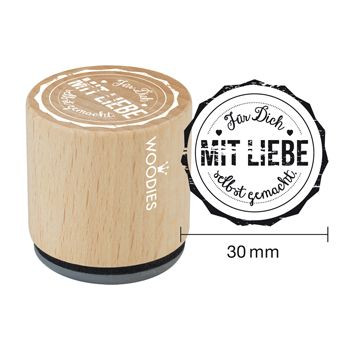 Woodies Holzstempel, Ø 30 mm, Für Dich mit Liebe