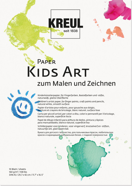 KREUL Kids Art Papier - Malblock für Kinder, DIN A3, 10 Blatt