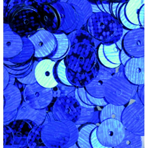 Pailletten, rund, flach, 6 mm, 10g, ca.1000 St, blau hologramm