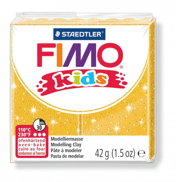 FIMO kids, Modelliermasse, 42 g, glitter gold