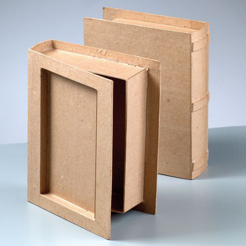 Box Buch, aus Pappmaché, mit Abteil