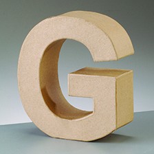 Buchstabe G, 10 x 3 cm, aus Pappmaché