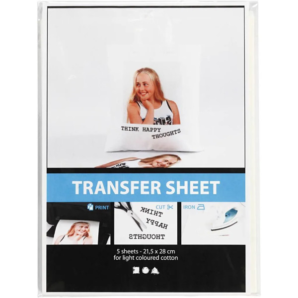 Transparente Transferfolie für helle Textilien - 5 Blatt