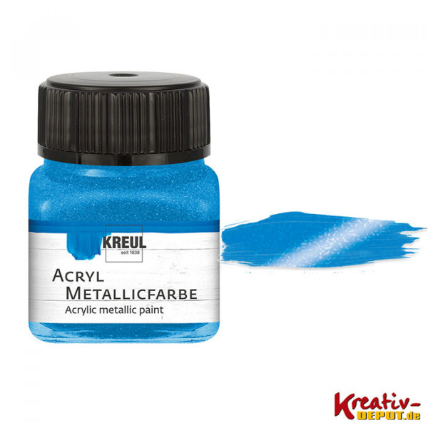 Kreul Acryl-Metallicfarbe, 20 ml, Metallic-Blau