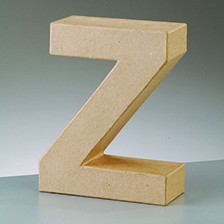 Buchstabe Z, 10 x 3 cm, aus Pappmaché