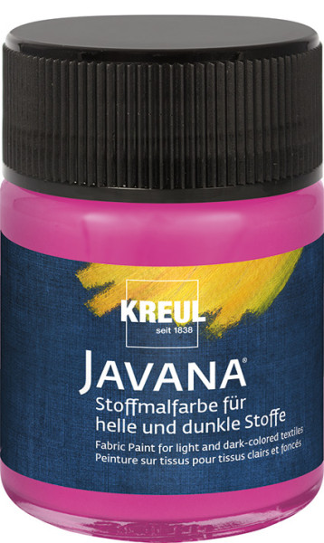 KREUL Javana Stoffmalfarbe für helle und dunkle Stoffe 50 ml, Magenta
