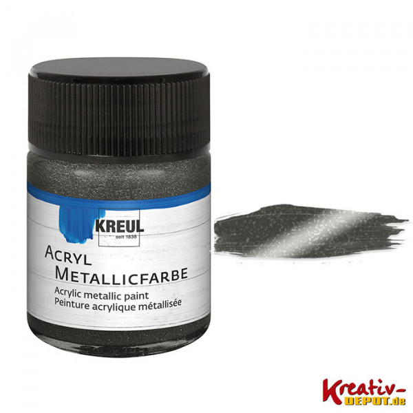 Kreul Acryl-Metallicfarbe, 50 ml, Metallic-Anthrazit