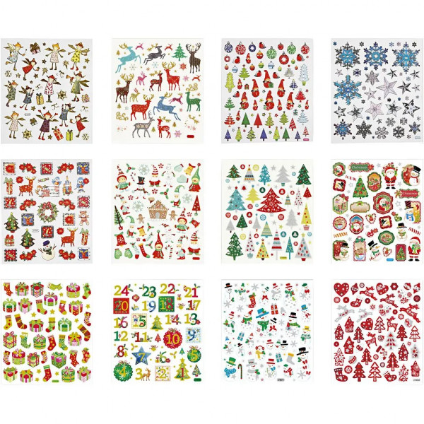Sticker Heft mit 12 Blatt Stickern, Weihnachten