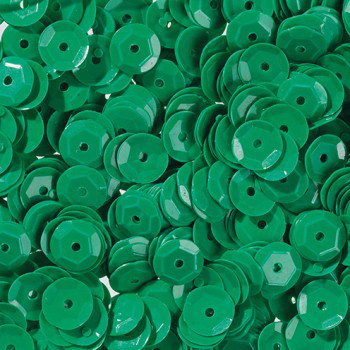 Pailletten, rund, gewölbt, 6 mm, 4000 St, grün opak
