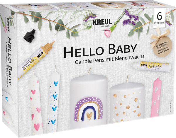 KREUL Candle Pen 6er Set Hello Baby