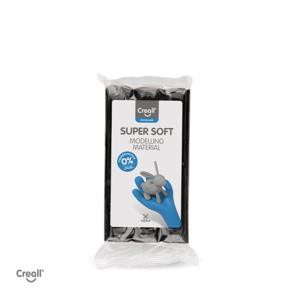 Creall® Super Soft Modellierknete, 500g, schwarz