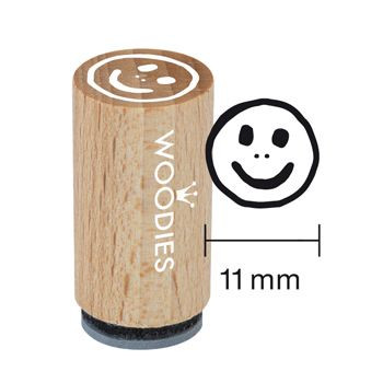 Woodies Mini Holzstempel, Ø 15 mm, Smiley
