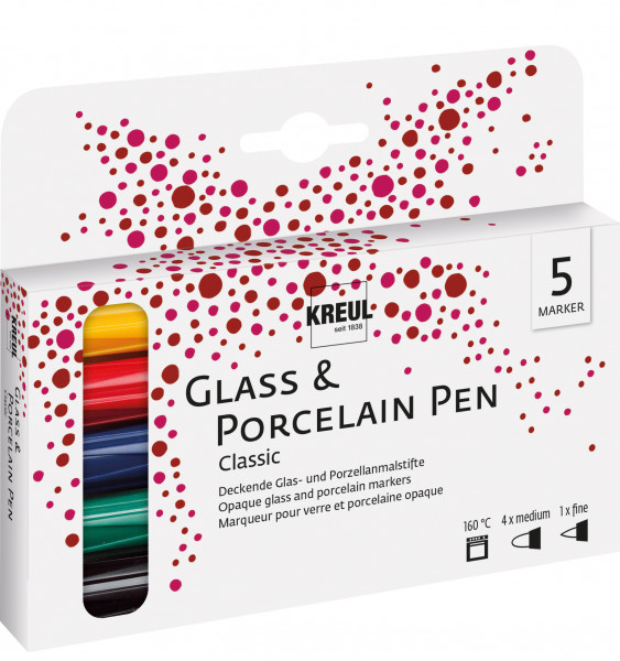 KREUL Glass & Porcelain Pen Classic 5er Set