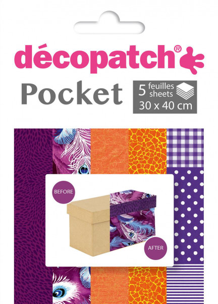 Decopatch Pocket Papier, 5er Sortiment, Collection No 7