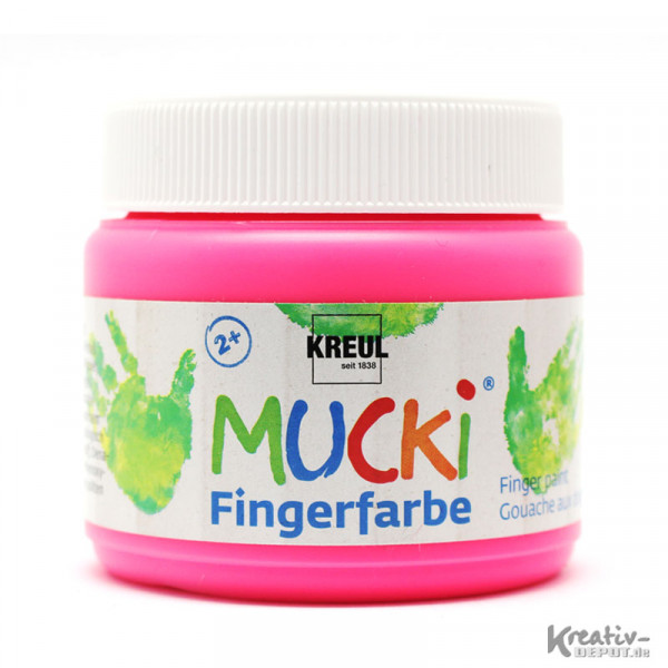 MUCKI Fingerfarbe, Neon, 150 ml, Quietsch-Pink