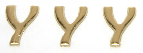 Wachsbuchstaben, 8 mm, 3 Stück, gold, Y