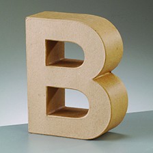 Buchstabe B, 17,5 x 5,5 cm, aus Pappmachè