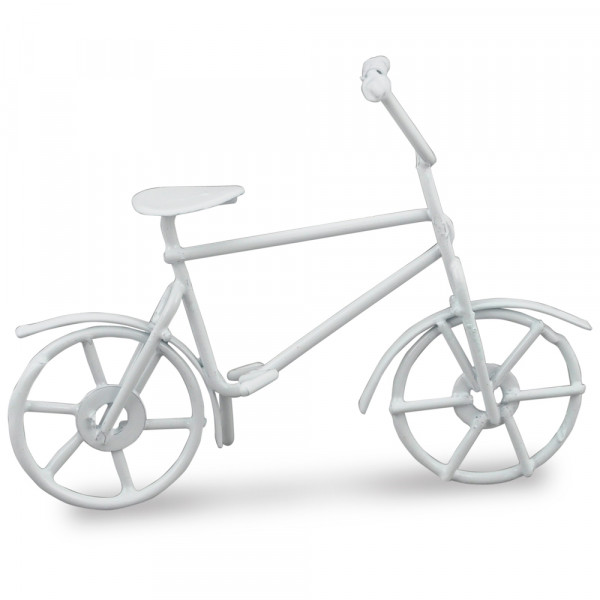 Metall-Deko "Fahrrad" weiß 10 x 6 cm