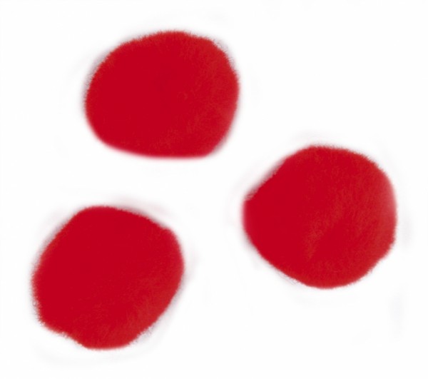 Pompons, Ø 10 mm, 65 Stück, rot