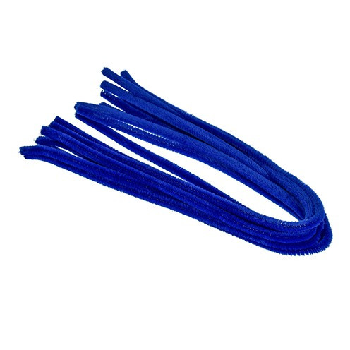 Biegeplüsch-Pfeifenputzer, 50cmx8mm Ø, 10 Stück, blau