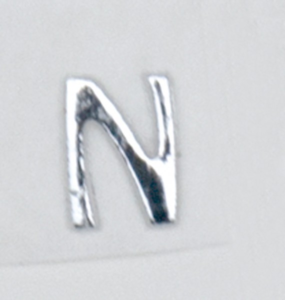Wachsbuchstaben, 8 mm, 3 Stück, silber, N