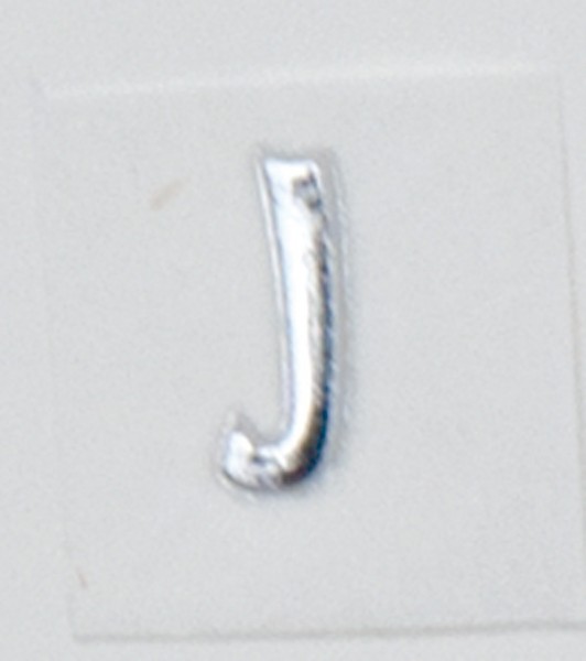Wachsbuchstaben, 8 mm, 3 Stück, silber, J