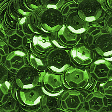 Pailletten, rund, gewölbt, 6 mm, 15g, ca.1400 St, grün-metallic