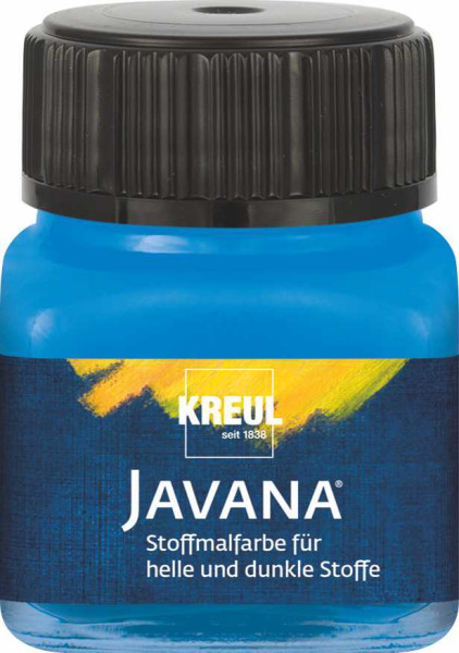 KREUL Javana Stoffmalfarbe für helle und dunkle Stoffe 20 ml, Blau