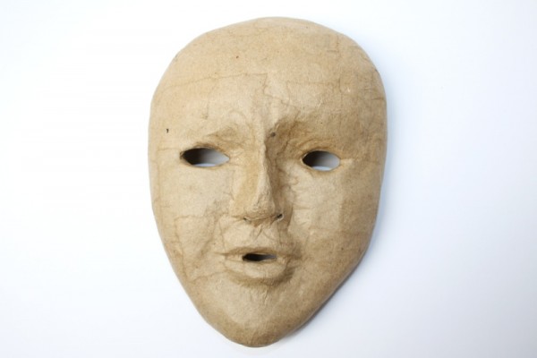 Maske, aus Pappmachè, ca. 17 x 12 cm