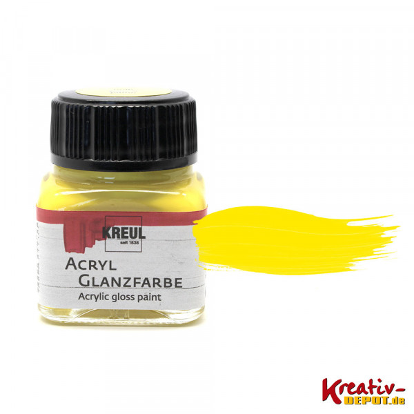 Kreul Acryl-Glanzfarbe, 20 ml, Gelb