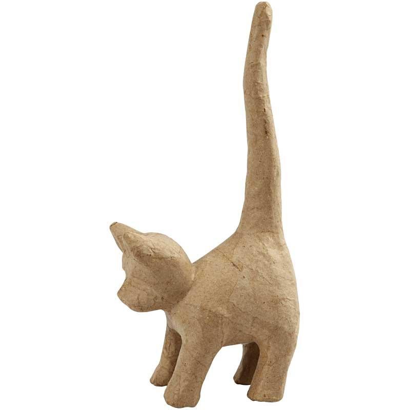 ca Katze stehend 12cm NEU Pappmaché-Figur 