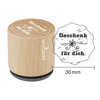 Woodies Holzstempel, Ø 30 mm, Geschenk für Dich