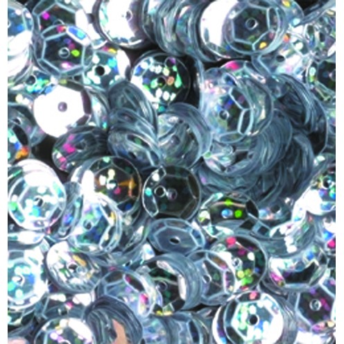 Pailletten, rund, gewölbt, 6 mm, 1 kg, silber hologramm