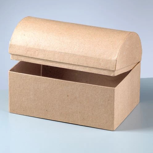 Box Truhe, aus Pappmachè, 18 x 12 x 12,5 cm