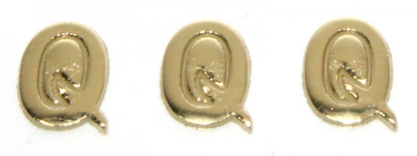 Wachsbuchstaben, 8 mm, 3 Stück, gold, Q