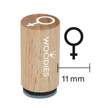 Woodies Mini Holzstempel, Ø 15 mm, Marszeichen Mädchen