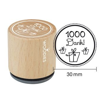 Woodies Holzstempel, Ø 30 mm, 1000 Dank!