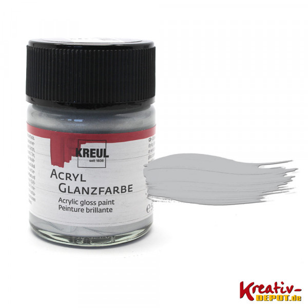 Kreul Acryl-Glanzfarbe, 50 ml, Silber