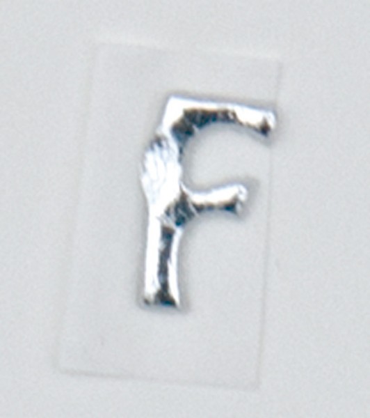 Wachsbuchstaben, 8 mm, 3 Stück, silber, F