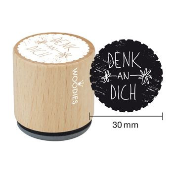 Woodies Holzstempel, Ø 30 mm, Denk an Dich