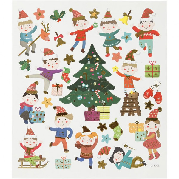 Sticker, Blatt 15x16,5 cm, ca. 32 Stück, Kinderweihnachten