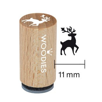 Woodies Mini Holzstempel, Ø 15 mm, Hirsch