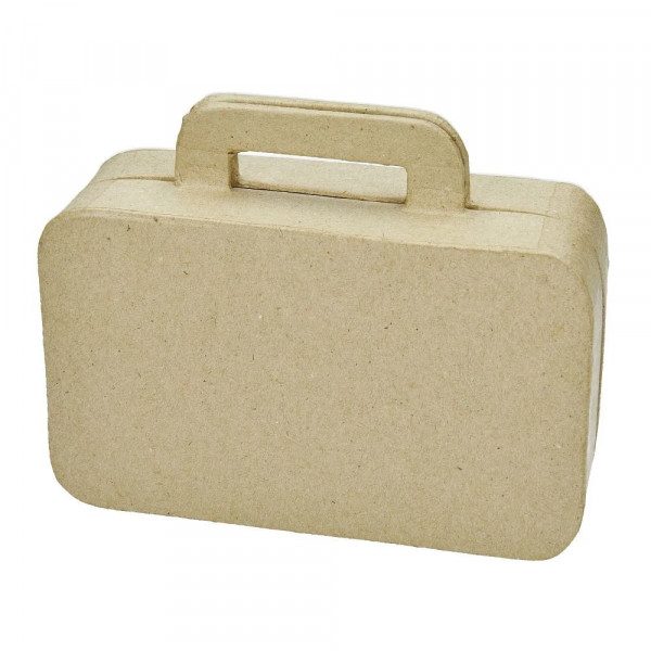 Box Koffer, aus Pappmaché, 16x12x5 cm
