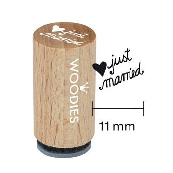 Woodies Mini Holzstempel, Ø 15 mm, just married