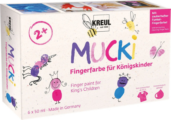 KREUL Fingerfarbe "MUCKI" für Königskinder, 6x50 ml