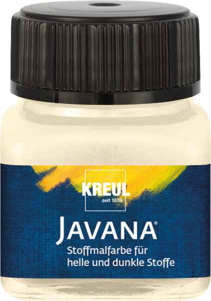 KREUL Javana Stoffmalfarbe für helle und dunkle Stoffe 20 ml, Vanille