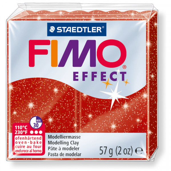FIMO effect, Modelliermasse, 57 g, Glitter Rot