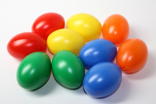 Kunststoff-Eier / Plastikei, 6 cm, 10 Stück, farbig